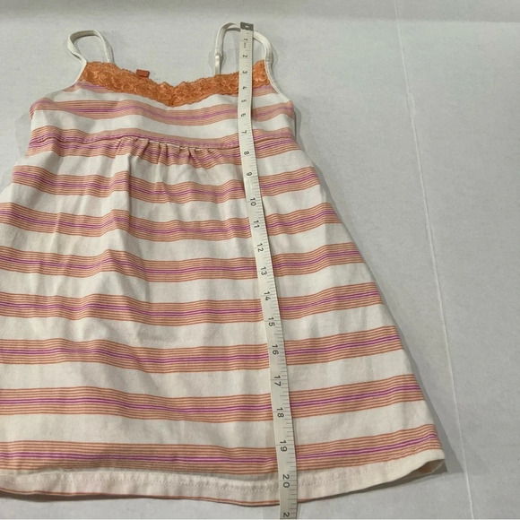 Cherokee spaghetti straps summer top White with Orange and Pink Stripes - Picture 9 of 10